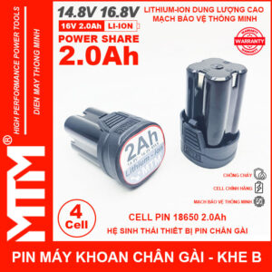 Pin May Khoan 16v8 2ah 4cell Khe B Chinh Hang