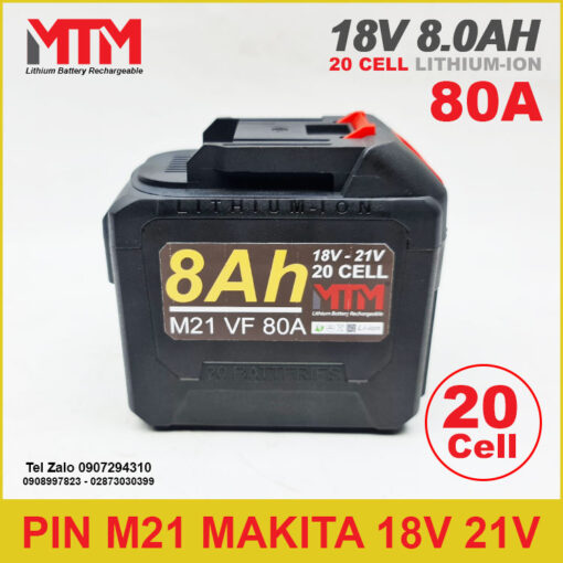 Pin May Khoan Makita 18v 21V 21cell 8Ah