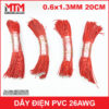 Day Dien 26AWG 20CM Mau Do