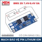 Mach Bao Ve Pin 18650 2S 8A So Do Ghep Pin 2s