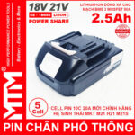 Pin Chan Pho Thong Makita Dekton M21 Hukan H21 18V 21V 5 CELL 2500mah MTM Chinh Hang