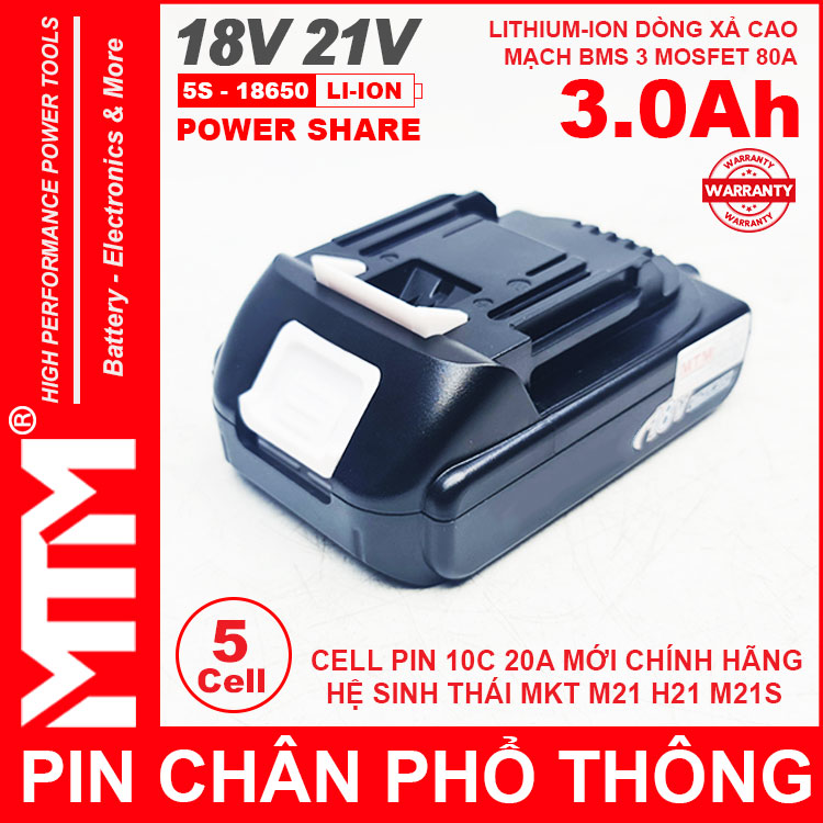Pin Chan Pho Thong Makita Dekton M21 Hukan H21 18V 21V 5 CELL 3ah MTM Chinh Hang Pin Chan Pho Thong Makita Dekton M21 Hukan H21 18V 21V 5 CELL 3ah MTM Chinh Hang