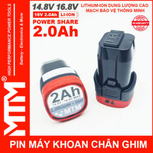 Pin May Khoan Chan Ghim 16v8 2ah 4cell Lishen MTM Chinh Hang New