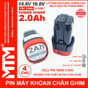 Pin May Khoan Chan Ghim 16v8 2ah 4cell Lishen MTM New