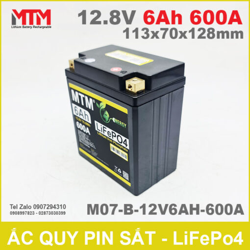 Ban Binh Ac Quy Pin Xe May 12V 6Ah 600A M07 B 12V6AH 600A