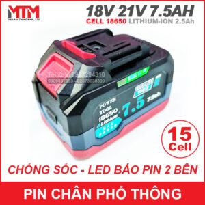 Pin May Khoan Chan Pho Thong Makita 18v 21V 15cell 7500mah Chong Soc Gia Re Co Bao Pin