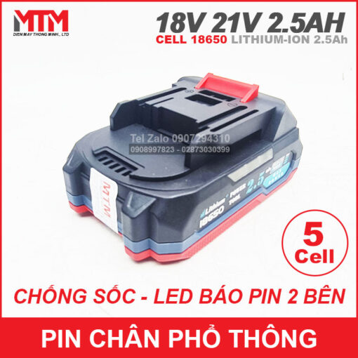 Pin May Khoan Chan Pho Thong Makita 18v 21V 5cell 2500mah Chong Soc Chinh Hang