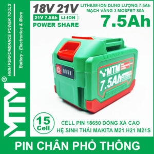 Ban Pin Makita Chan Pho Thong 15 Cell 7500mah 80A Chong Soc