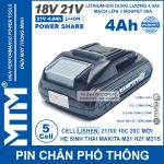 Pin Makita 5 Cell 10 Cell 20 Cell 80A Co Den Bao Pin Dung Cho May Khoan May Mai May Siet Den Pin Quat Cell 21700 Lishen 4Ah