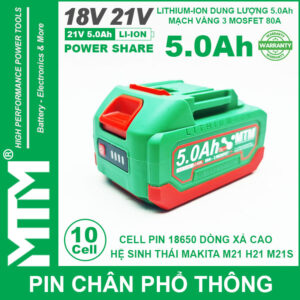 Pin Makita Chan Pho Thong 10 Cell 5000mah 80A Chong Soc Chong Chay