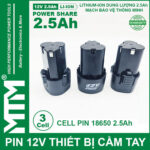Pin May Khoan 12v 2500mah Khe B MTM Cao Cap