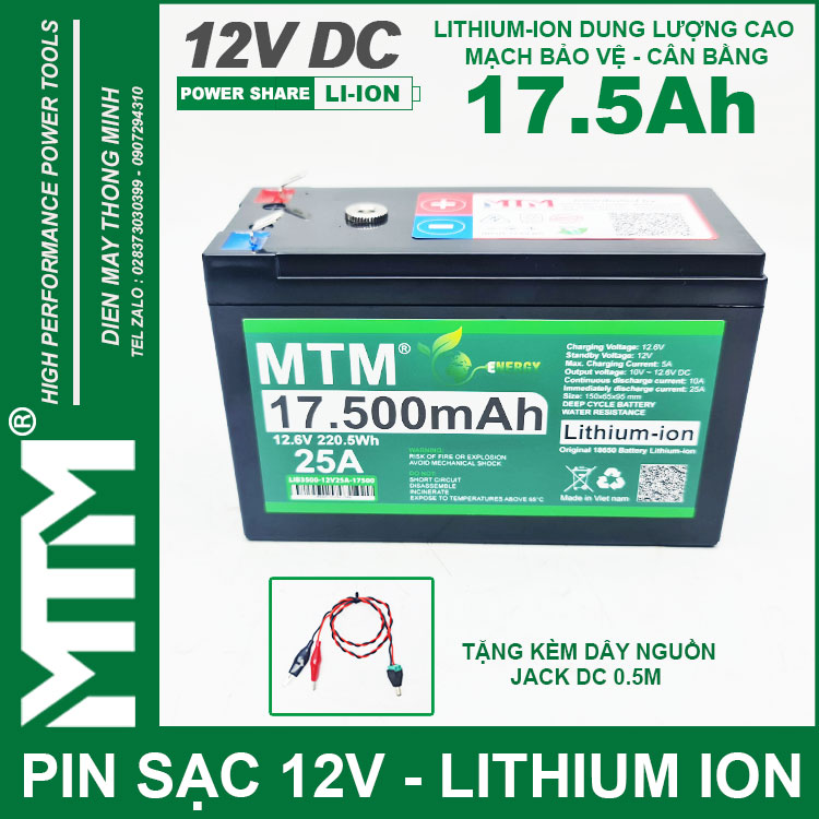 Pin Quat Den Quat Tich Dien 12V 25A 17500mAh MTM Pin Quat Den Quat Tich Dien 12V 25A 17500mAh MTM
