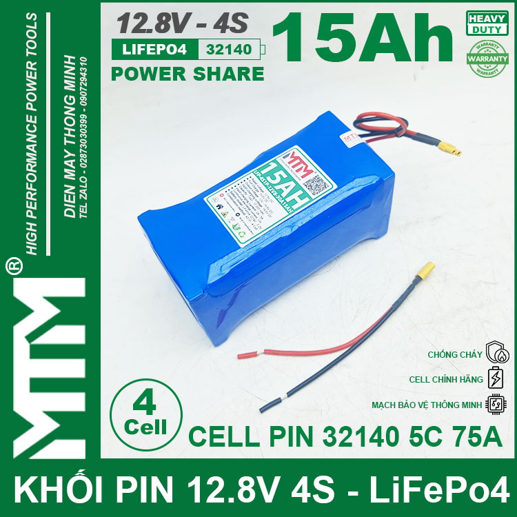 Pin 12v8 15Ah 30A 4S Mtm Cell 32140 Pin 12v8 15Ah 30A 4S Mtm Cell 32140