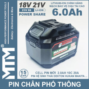 Pin Chan Pho Thong 6Ah 15cell 80A Led Bao Pin 2 Ben