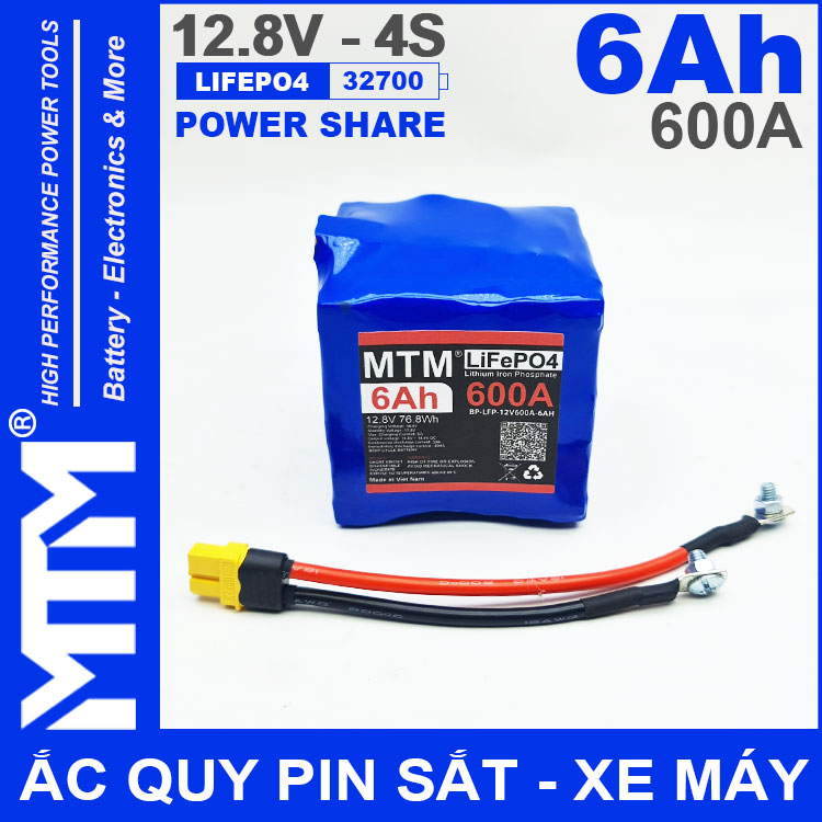 Ac Quy Pin Kich Khoi Dong Xe May 12V 540A 6Ah Jack XT60 MTM Ac Quy Pin Kich Khoi Dong Xe May 12V 540A 6Ah Jack XT60 MTM