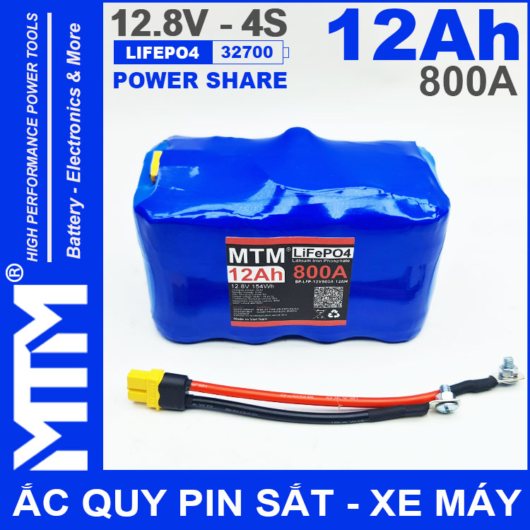 Ac Quy Pin Kich Khoi Dong Xe May 12V 640A 12Ah Jack XT60 MTM Ac Quy Pin Kich Khoi Dong Xe May 12V 640A 12Ah Jack XT60 MTM