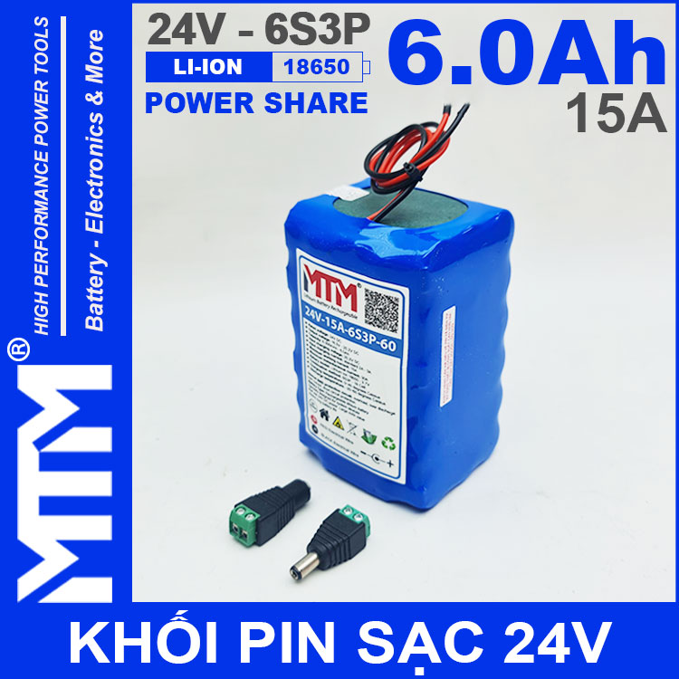 Pin 24V 6Ah 15A 6S2P 18650 MTM 6000mah Pin 24V 6Ah 15A 6S2P 18650 MTM 6000mah