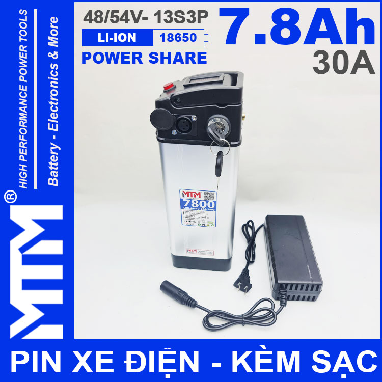 Pin Xe đien 48V 54V 7800mAh 30A Leb Bao Pin Pin Xe đien 48V 54V 7800mAh 30A Leb Bao Pin
