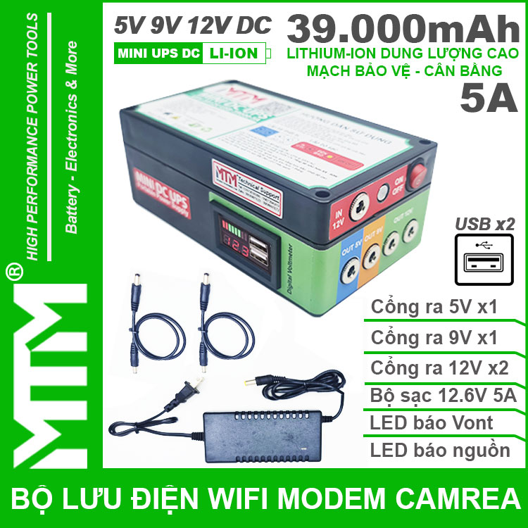 Bo Nguon Du Phong Wifi Modem Camera USB 5V 12V 5A 39000mah Led Bao Vont Bo Nguon Du Phong Wifi Modem Camera USB 5V 12V 5A 39000mah Led Bao Vont