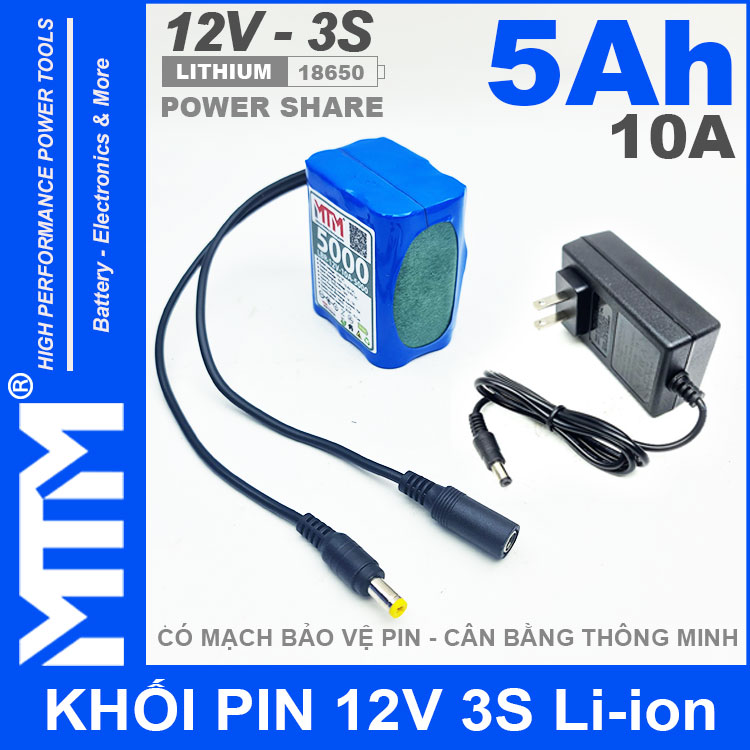 Pin 12v 10a 5000mah MTM Kem Sac Pin 12v 10a 5000mah MTM Kem Sac