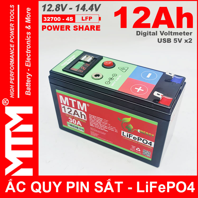 Binh Ac Quy Pin Sat 12V8 USB 12Ah 30A MTM Binh Ac Quy Pin Sat 12V8 USB 12Ah 30A MTM
