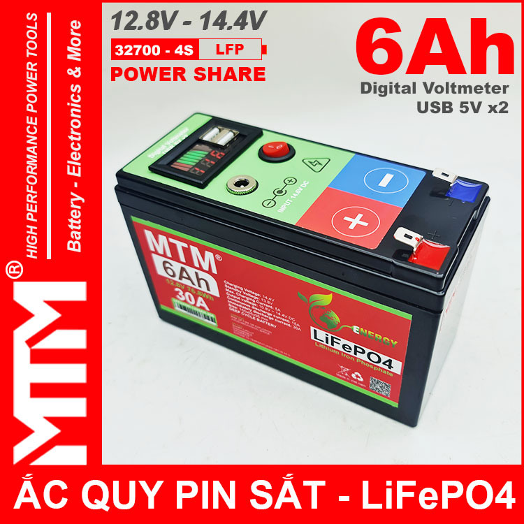 Binh Ac Quy Pin Sat 12V8 USB 6Ah 30A MTM Binh Ac Quy Pin Sat 12V8 USB 6Ah 30A MTM