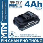 Ban Pin Chan Pho Thong 21V 120A Led 2 Hong Cell 21700 4Ah