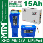Phu Kien Thay The UPS Cua Cuon Pin 24V 15Ah 25A Pin Sat LiFepo4 32140 8S1P MTM Dai