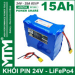 Pin 24V 15Ah 25A Pin Sat LiFepo4 32140 8S1P MTM Chinh Hang