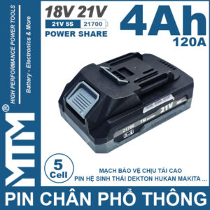 Pin Chan Pho Thong 21V 120A Led 2 Hong Cell 21700 5cell 21700 4Ah