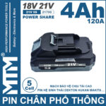 Pin Chan Pho Thong 21V 120A Led 2 Hong Cell 21700 5cell Chinh Hang