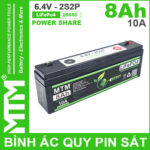 Binh Ac Quy Pin Sat 6V4 8Ah 2S2P Cell Pin Sat 26650 10A