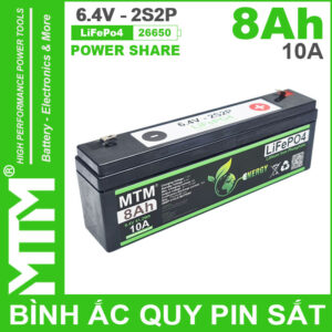 Binh Ac Quy Pin Sat 6V4 8Ah 2S2P Cell Pin Sat 26650 10A