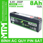 Binh Ac Quy Pin Sat 6V4 8Ah 2S2P Cell Pin Sat 26650 10A Chinh Hang