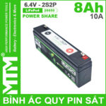 Ban Binh Ac Quy Pin Sat 6V4 8Ah 2S2P Cell Pin Sat 26650 10A